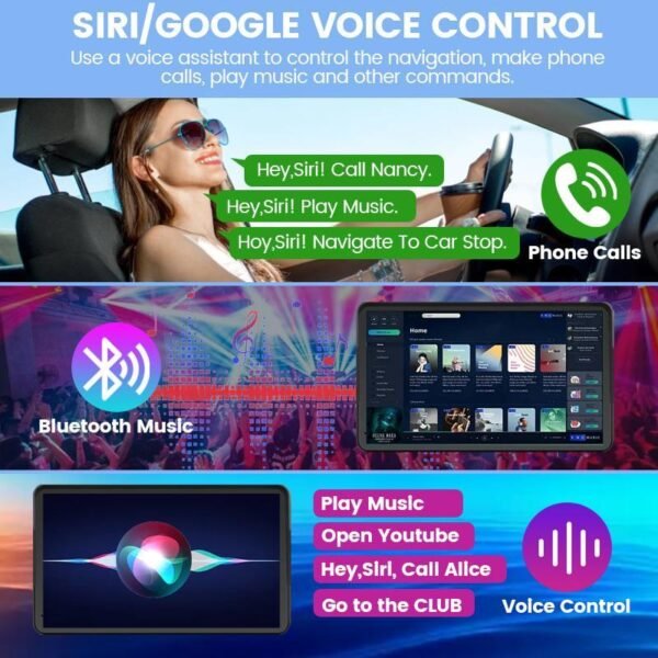 Pierden 2025 Wireless CarPlay IPS Touchscreen Stereo – Bluetooth & WiFi Portable Display for Car - Image 6